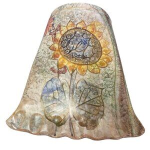 Wall Pocket Planter Hand Painted Made in Italy Sunflower Design Terracotta